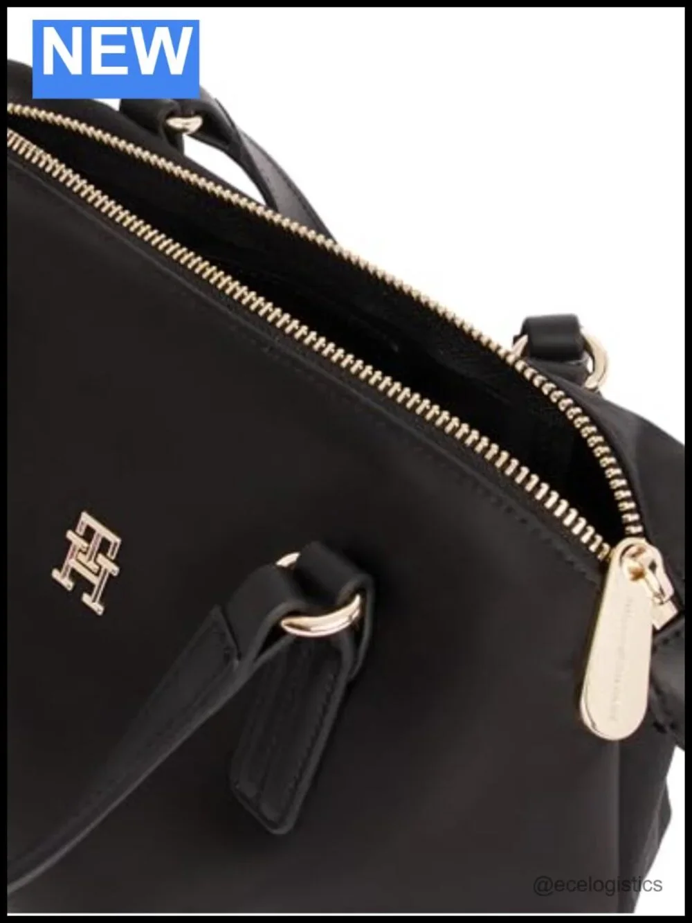 Small Tote Bag with Removable Crossbody Strap, Nylon, Zip Closure
